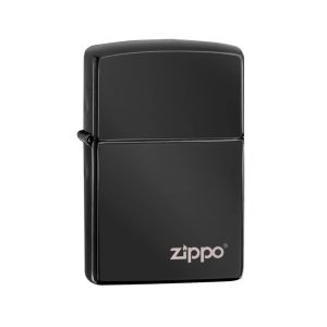 24756ZL Zippo Classic High Polish Black Zippo Logo