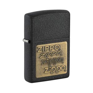 362 Zippo Black Crackle® Gold Logo