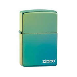 49191ZL Zippo Classic High Polish Teal Zippo Logo