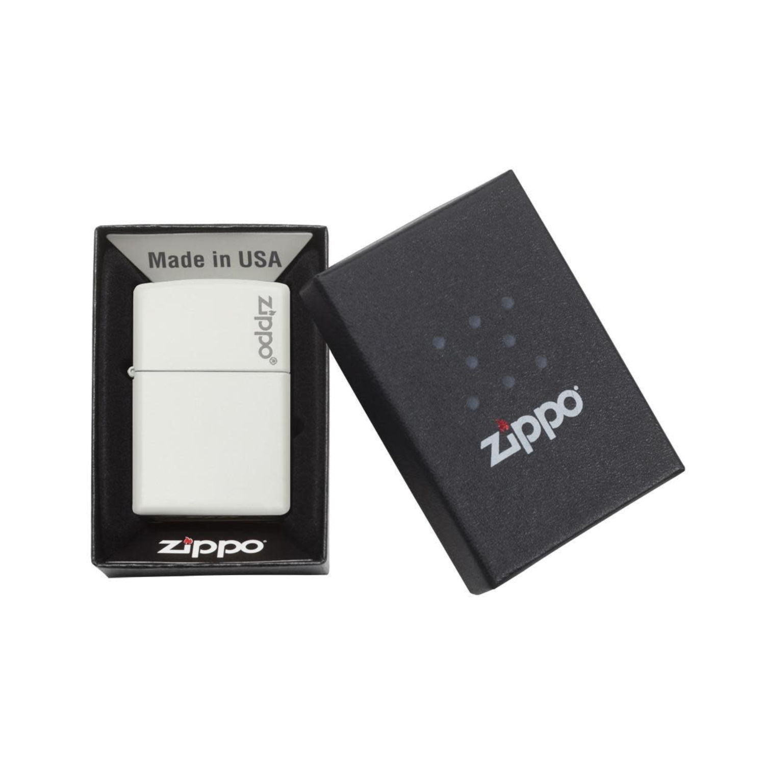 214ZL Zippo Classic White Matte Zippo Logo