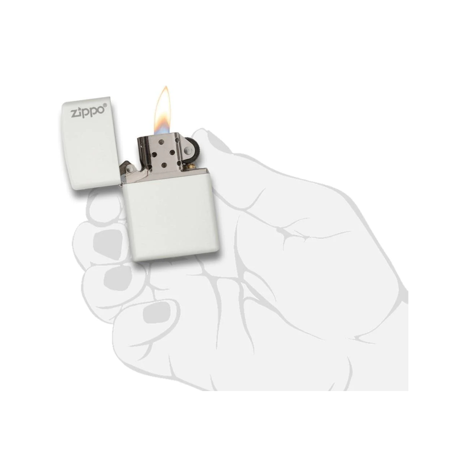 214ZL Zippo Classic White Matte Zippo Logo