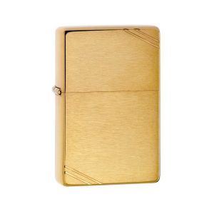 240 Zippo Brushed Brass Vintage with Slashes