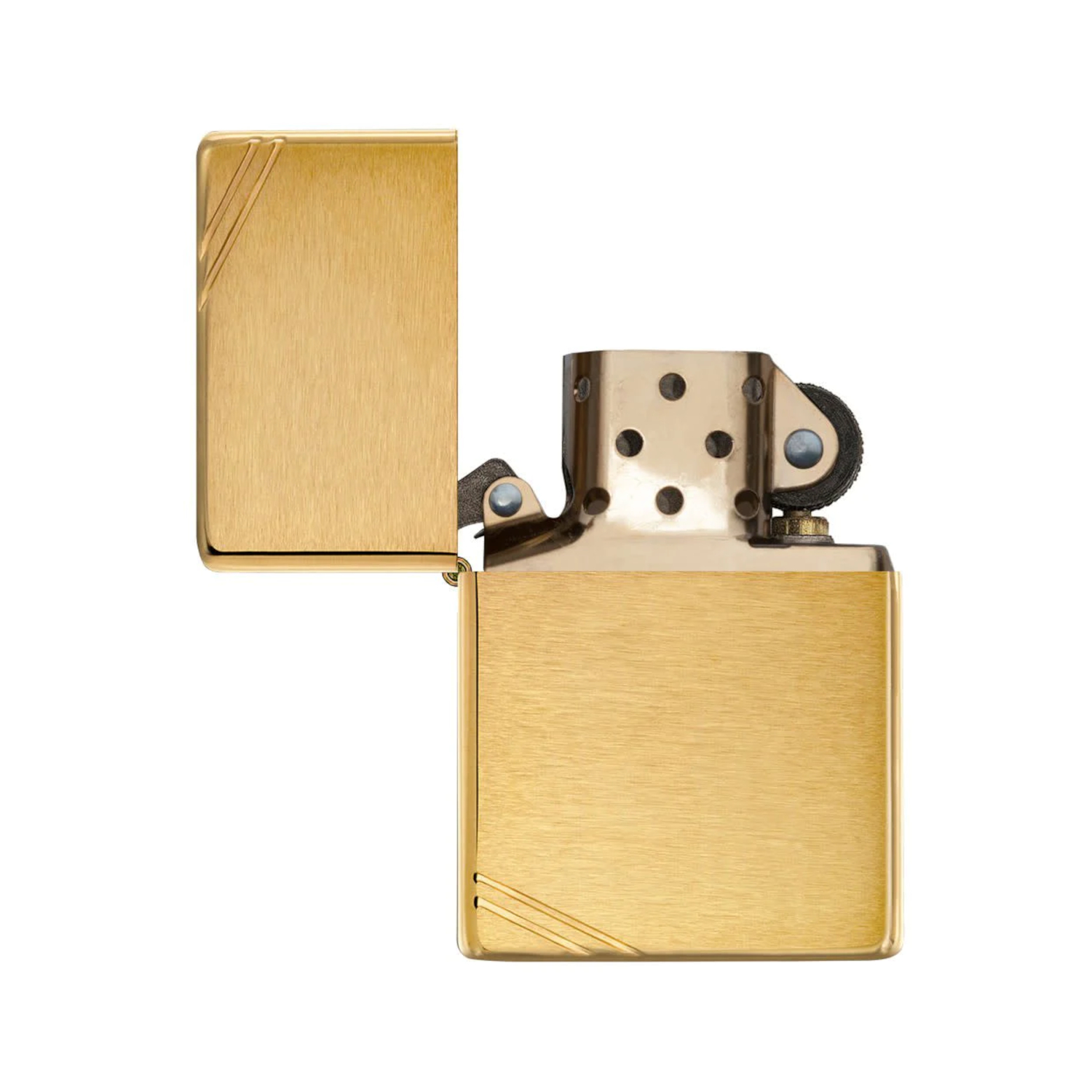 240 Zippo Brushed Brass Vintage with Slashes