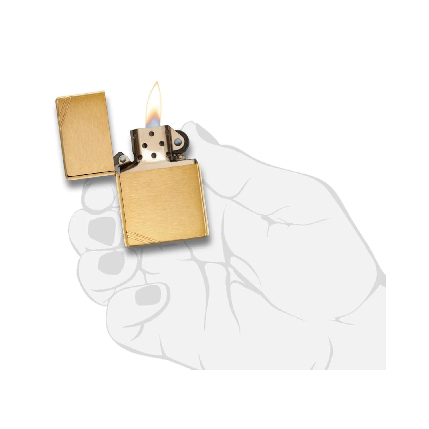240 Zippo Brushed Brass Vintage with Slashes