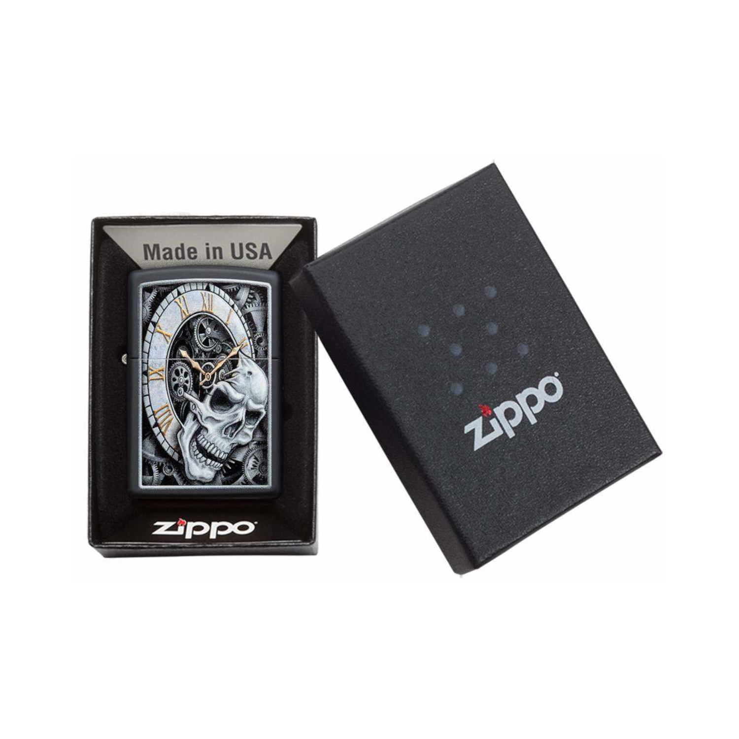 29854 Zippo Skull Clock