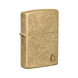 46398 Zippo Tumbled Brass Flame