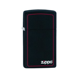 1618ZB Zippo Slim® Black Matte Red Border