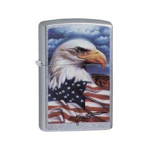 24764 Zippo Bald Eagle with Flag [Mazzi]