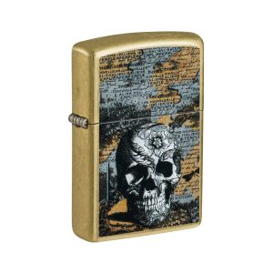 46577 Zippo Floral Skull
