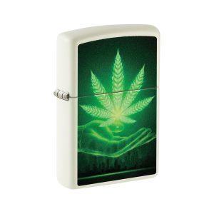 48899 Zippo Hand with Weed Leaf