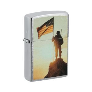 46828 Zippo Soldier and Flag
