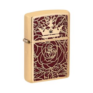 47108 Zippo Queen of Bud Passionate Rose and Crown Design
