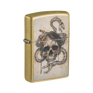 47175 Zippo Skull and Snake Bones Design