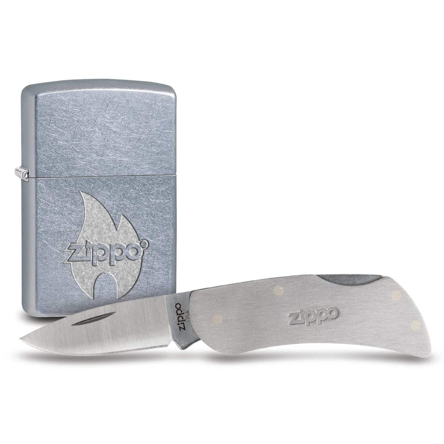 49067 Zippo Street Chrome and Knife Gift
